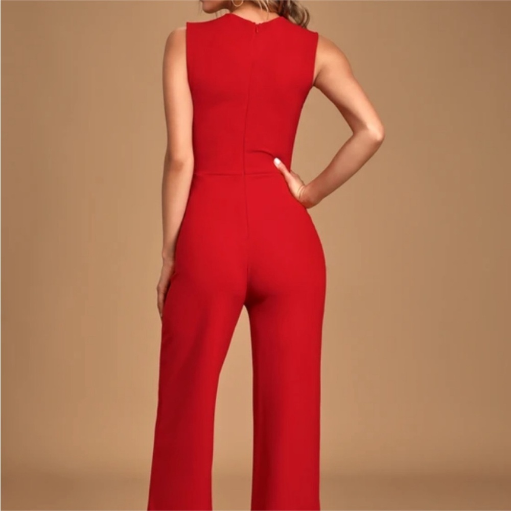 Lulus Enticing Endeavors Red Jumpsuit‎ XS - Picture 3 of 5
